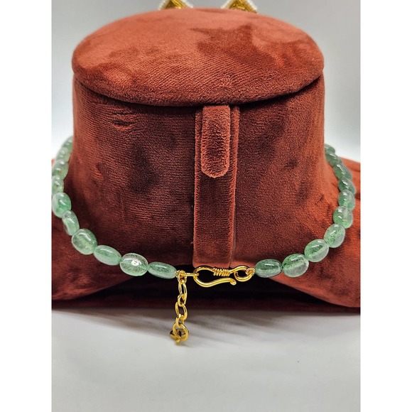 22k Gold Kundan Diamond polki Necklace Set - Picture 4 of 6